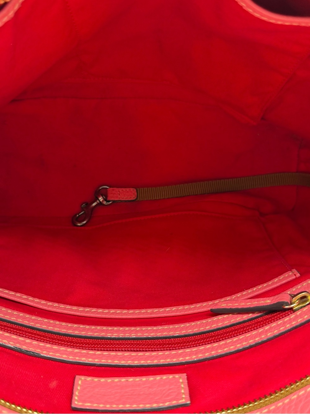 Dooney & Bourke Charleston Leather Tote Shoulder Bag Charm Bubble Gum Zip Large - Picture 12 of 14